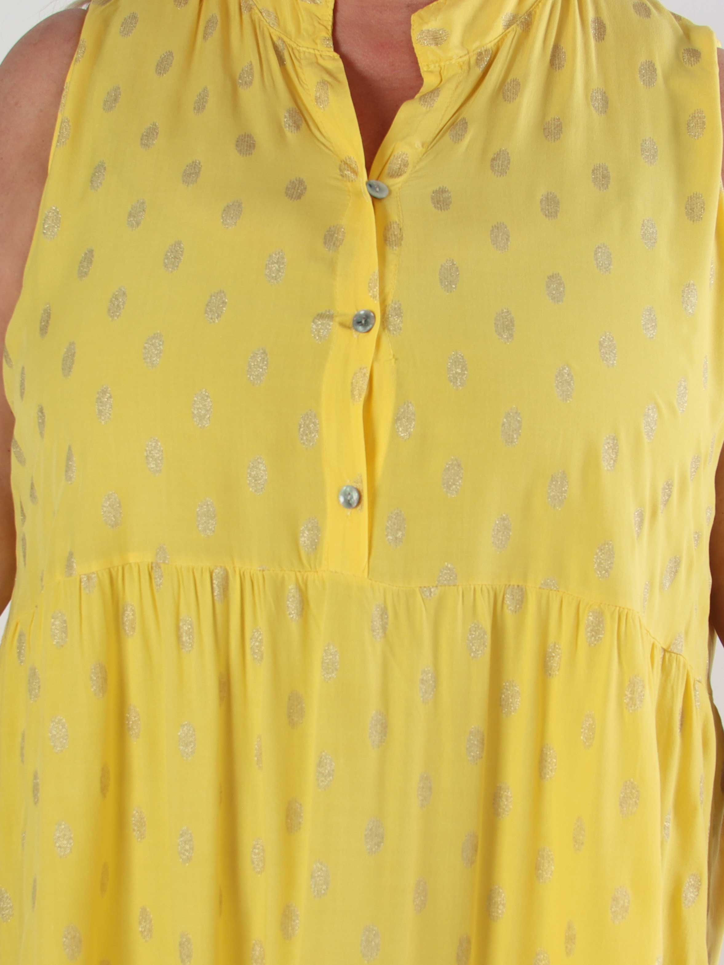 Dotti Gold Sleeveless - Plus size kjole med lag på lag look i viskose